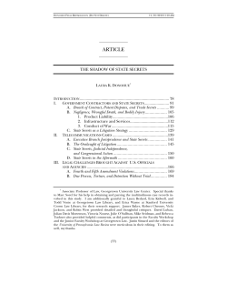 The Shadow of State Secrets - Penn Law