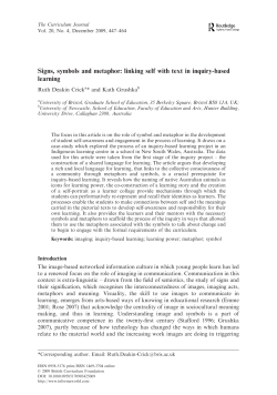 Signs, symbols and metaphor: linking self with text in inquiry