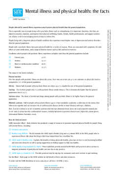 Mental illness and physical health: the facts