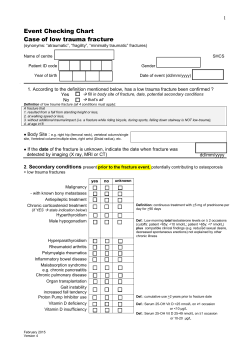 Event Checking Chart Case of low trauma fracture