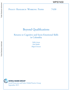 Beyond Qualifications. Returns to Cognitive and Socio