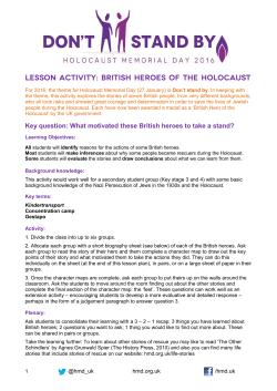 Lesson activity: British Heroes of the Holocaust
