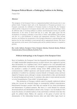 European Political Rituals: a Challenging Tradition in the Making