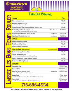 Take Out Catering - Chester`s Cajun Grill