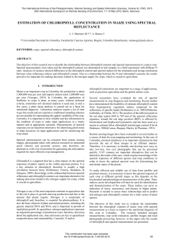 ESTIMATION OF CHLOROPHYLL CONCENTRATION IN MAIZE