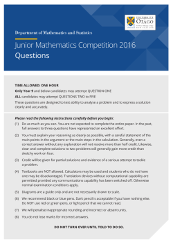 Questions - Mathematics and Statistics