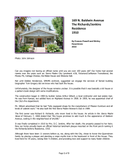 169 N. Baldwin Avenue The Richards/Jenkins Residence 1910