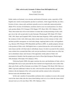 Clitic verbs in early Germanic: Evidence from Old English Beowulf