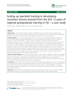 Scaling up specialist training in developing countries: lessons