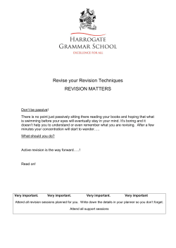 Revise your revision techniques booklet