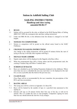 Sailing Instructions - Sutton In Ashfield Sailing Club