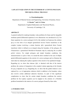 LAPLACE`S EQUATION IN THE EXTERIOR OF