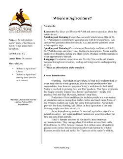 Where is Agriculture? - Wyoming Ag in the Classroom