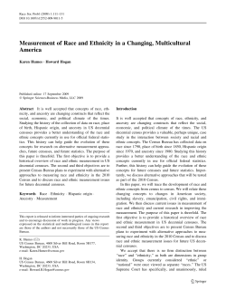 Measurement of Race and Ethnicity in a Changing, Multicultural