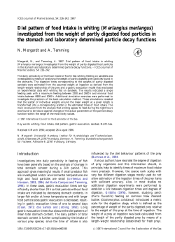 investigated from the weight of partly digested food particles in