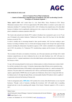 AGC to Construct Power Plant in Indonesia