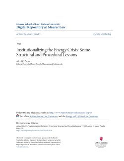 Institutionalizing the Energy Crisis: Some Structural and Procedural