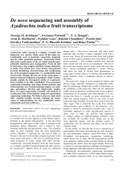 De novo sequencing and assembly of Azadirachta