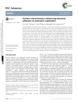 Surface characteristics influencing bacterial
