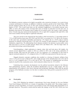 BARBADOS 1. General trends The Barbados economy continues to