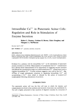 Intracellular Ca Superscript>2+ Superscript> in pancreatic acinar