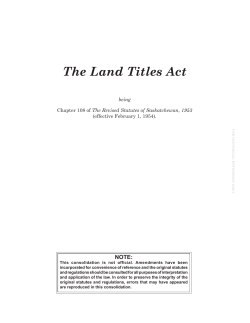 The Land Titles Act - Publications Centre