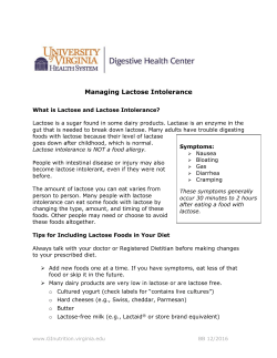 Managing Lactose Intolerance