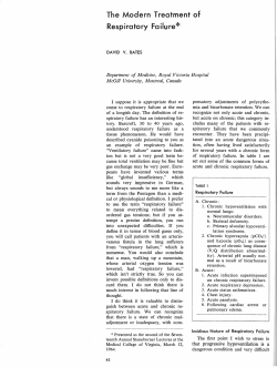 The Modern Treatment of Respiratory Failure