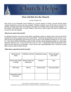 First Aid Kits for the Church