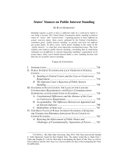States` Stances on Public Interest Standing