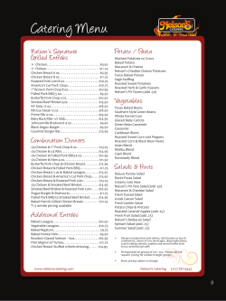 Catering Menu - Nelson`s Catering