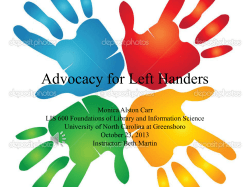 Advocacy for Left Handers