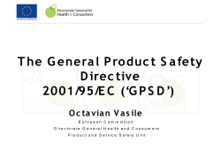 The General Product Safety Directive 2001/95/EC (`GPSD`)