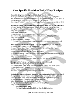 Case Specific Nutrition `Daily Whey` Recipes
