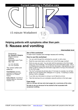 Nausea and vomiting - St Oswald`s Hospice