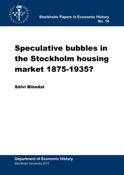 Speculative bubbles in the Stockholm housing market