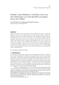 Middle Class Welfare in Australia: How has the Distribution of Cash