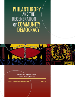 Philanthropy and the Regeneration of Community Democracy