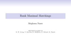 Rank Maximal Matchings - CSE-IITM