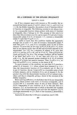 ON A CONVERSE OF THE HOLDER INEQUALITY 607