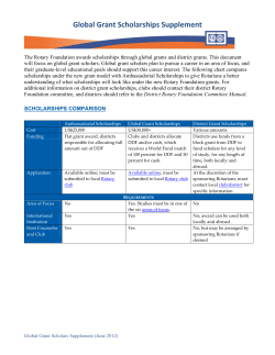 Global Grant Scholarships Supplement