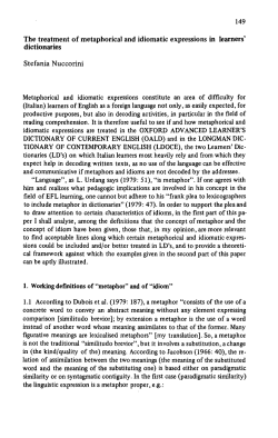 The treatment of metaphorical and idiomatic expressions