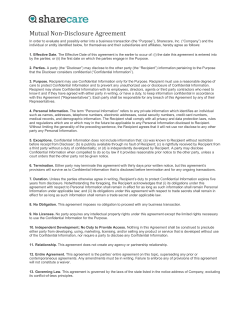 Mutual Non-Disclosure Agreement