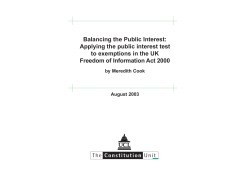 Balancing the Public Interest: Applying the public interest test