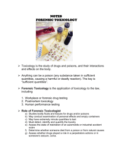 NOTES FORENSIC TOXICOLOGY