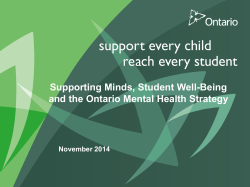 Supporting Minds, Student Well-Being and the Ontario Mental