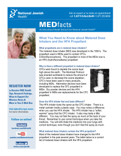 Metered Dose Inhalers: The HFA Propellant