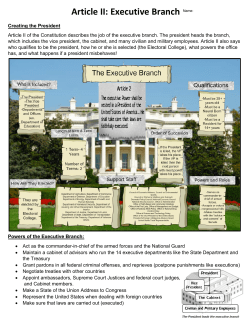 Article II: Executive Branch Name: