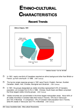 ethno-cultural characteristics cteristics