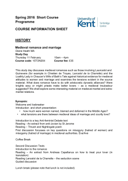 Spring 2016 Short Course Programme COURSE